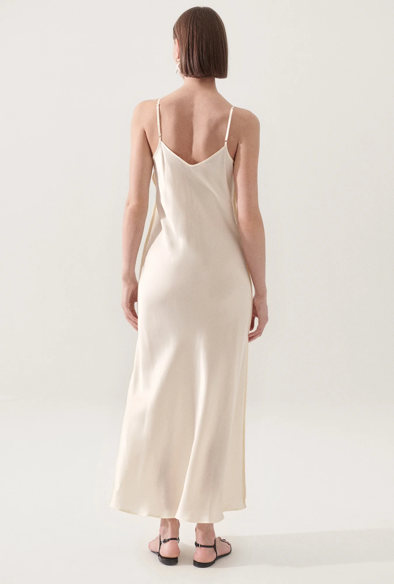 90S Slip Dress Blanket Stitch Off-White - Image 4