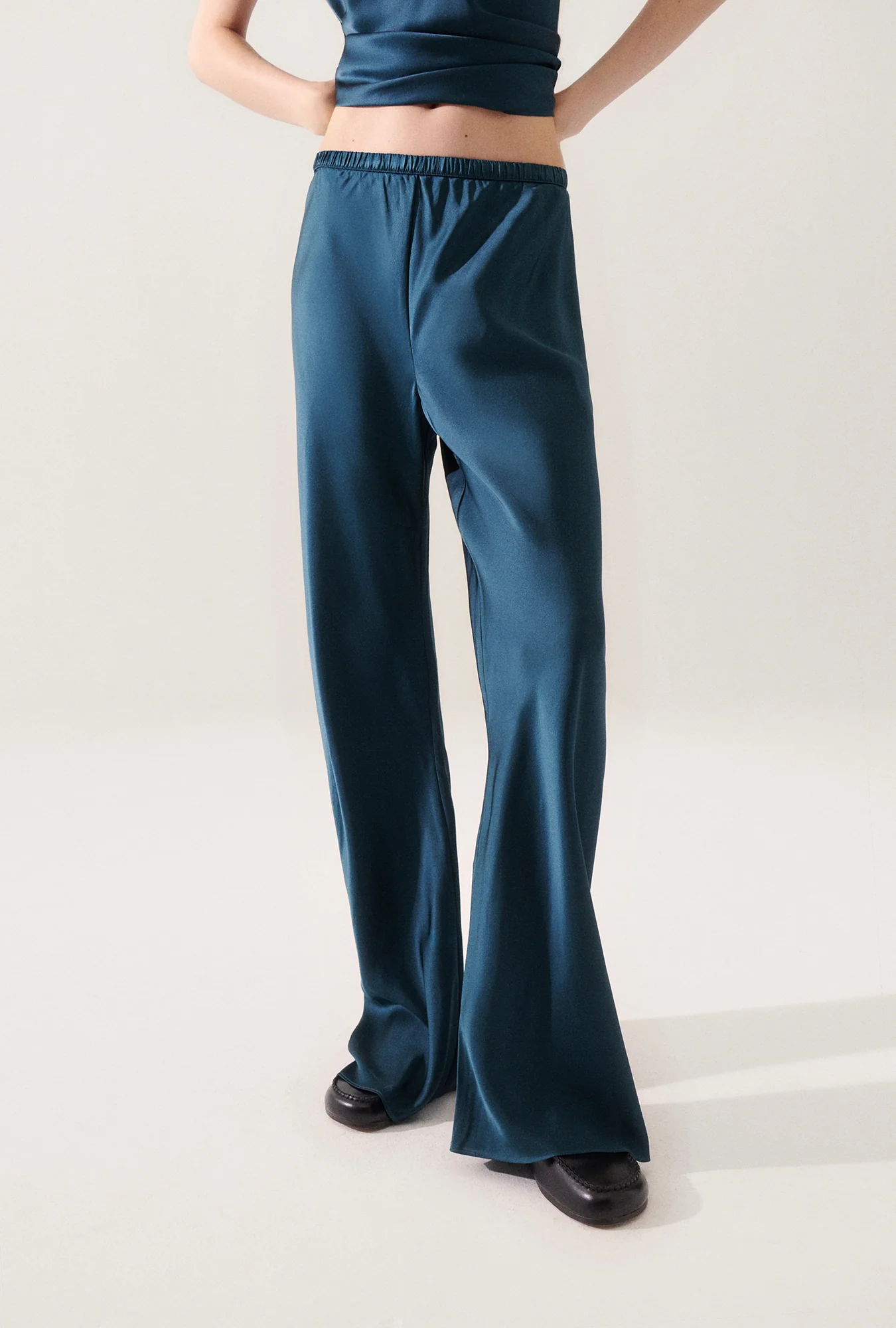 Bias Cut Pants Teal - Image 4