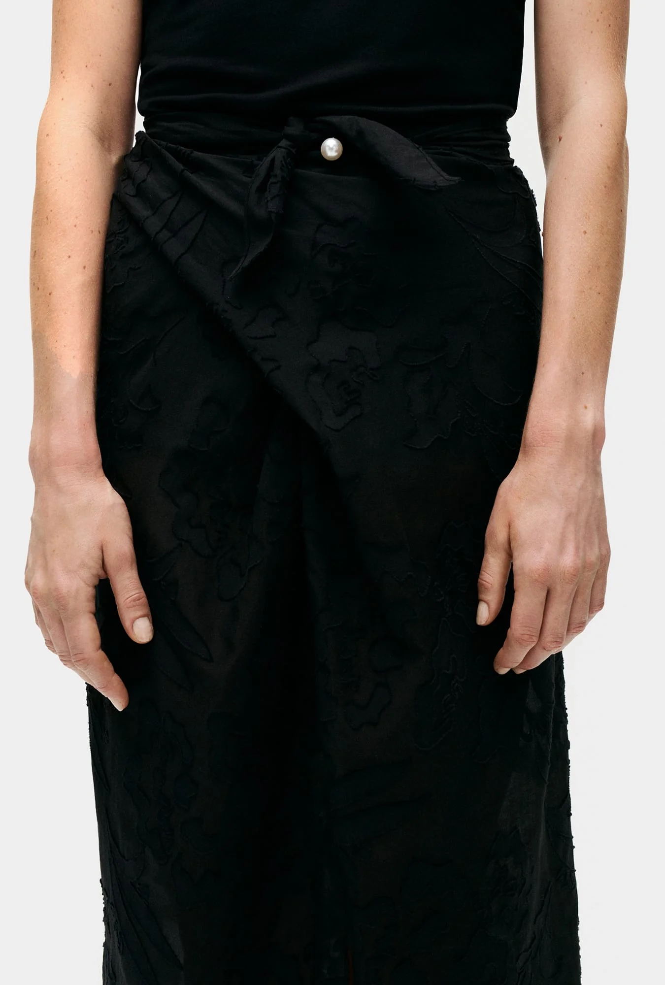 Clip Silk Wrap Skirt Tulipa Black - Image 4