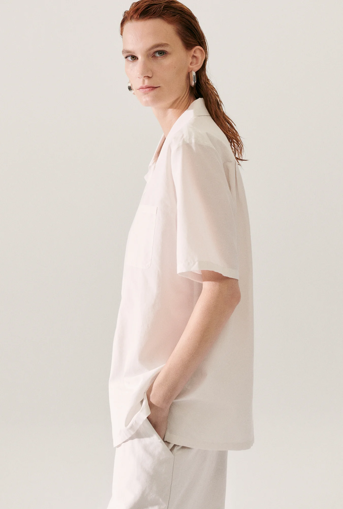 Cotton Silk Camp Shirt Dust - Image 3