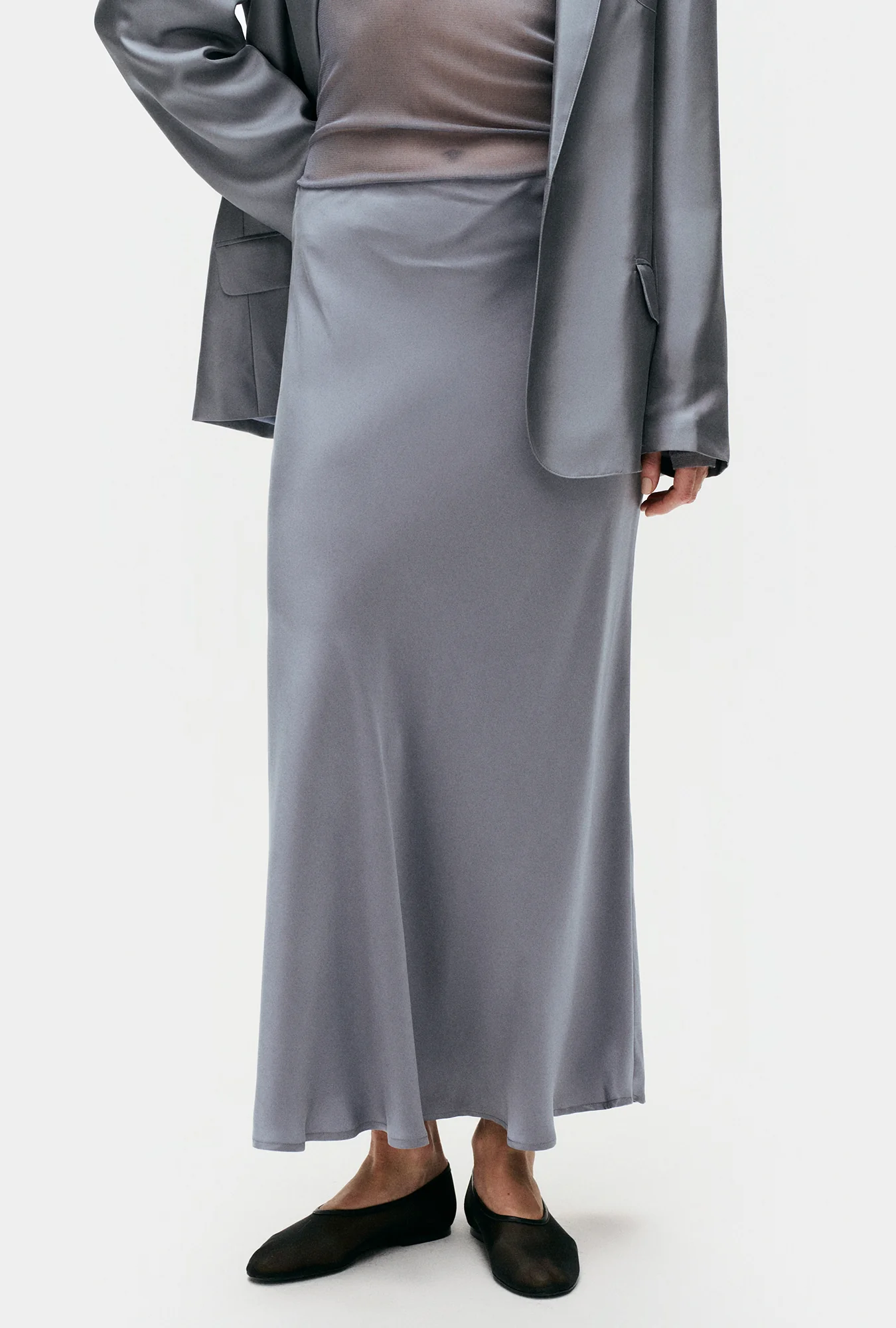 Long Bias Cut Skirt Storm - Image 3