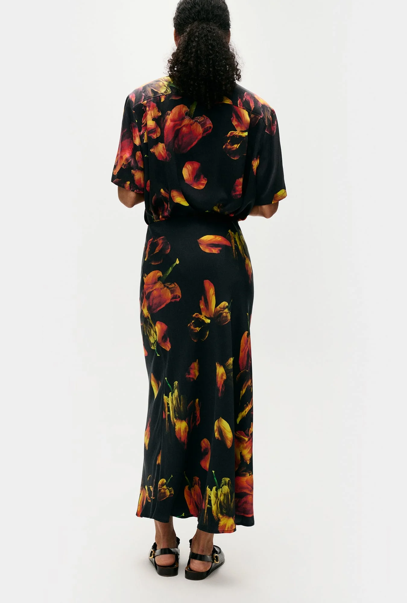 Long Bias Cut Skirt Tulipa Black - Image 3