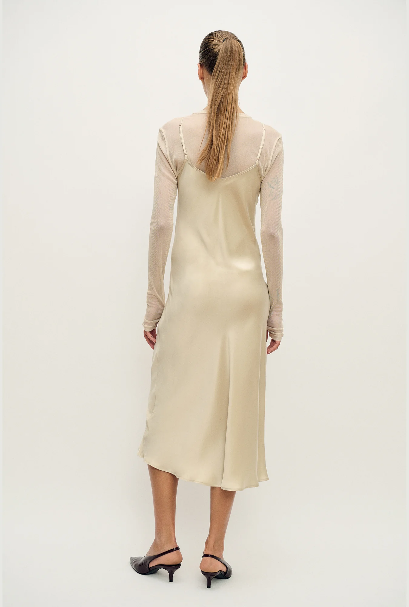 Mesh Long Sleeve Top Hazelnut - Image 3