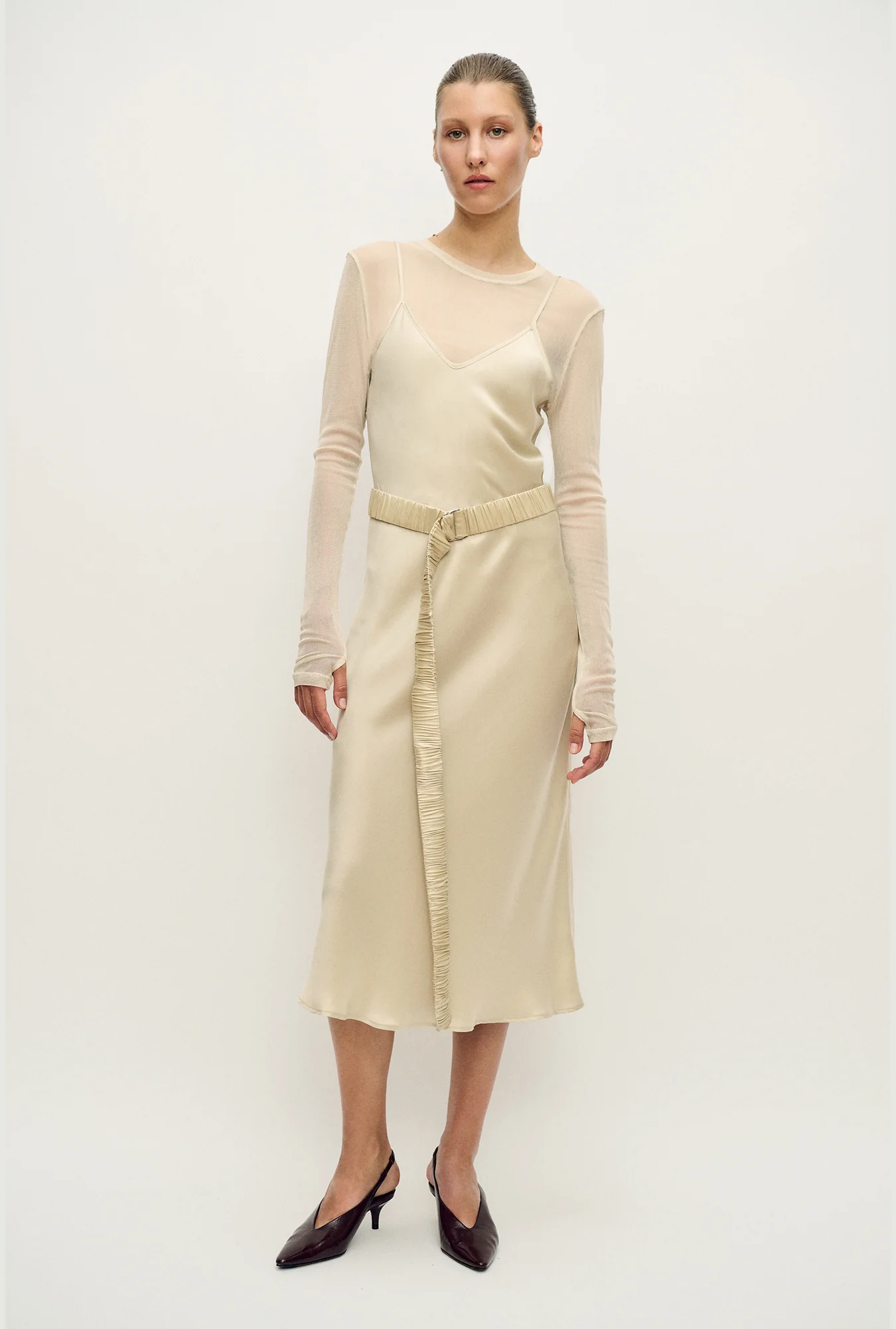 Mesh Long Sleeve Top Hazelnut - Image 5