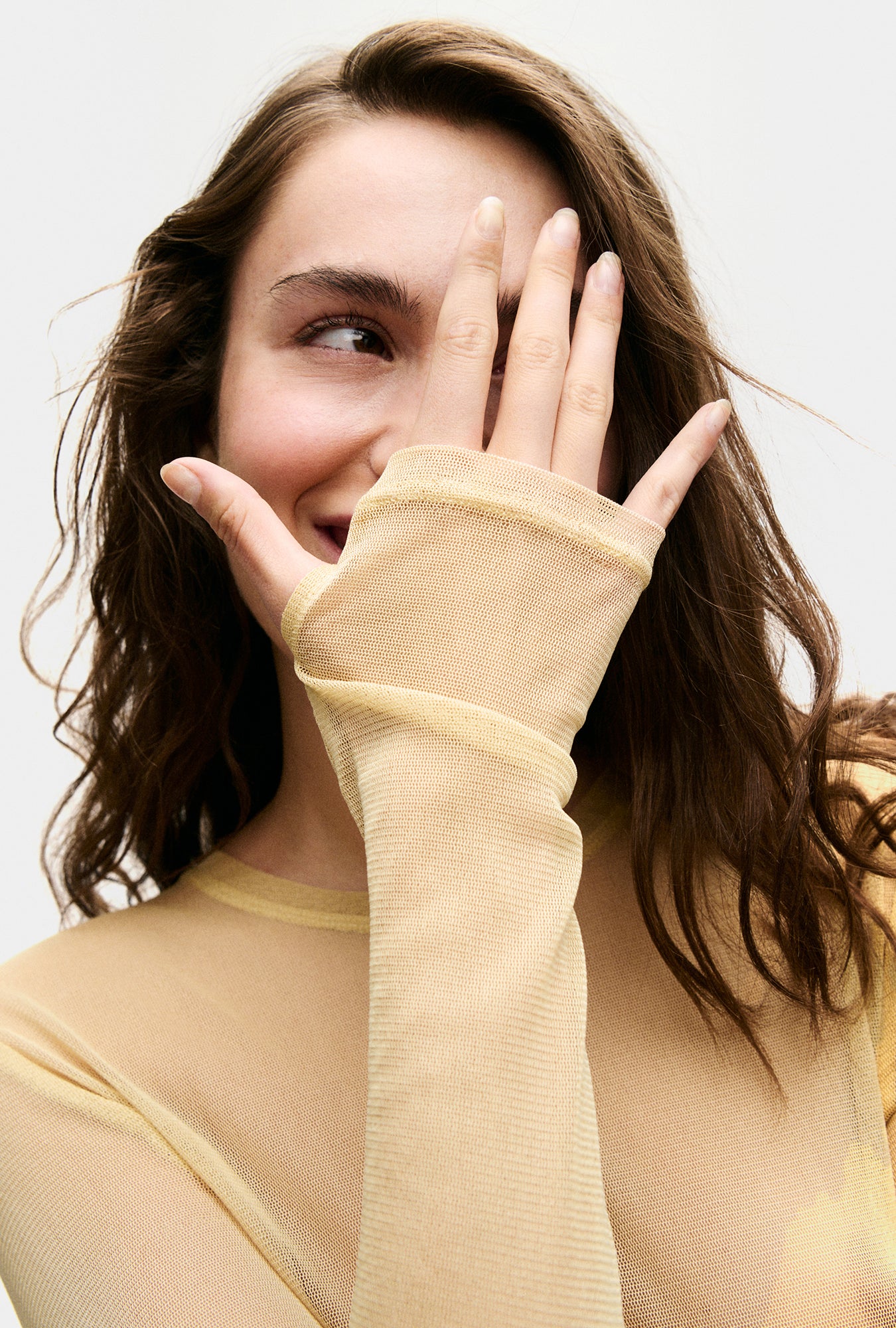 Mesh Long Sleeve Top Shell - Image 3