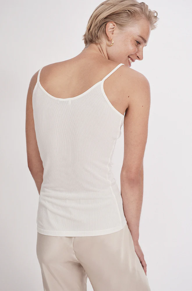 Ribbed Cami White - Image 4