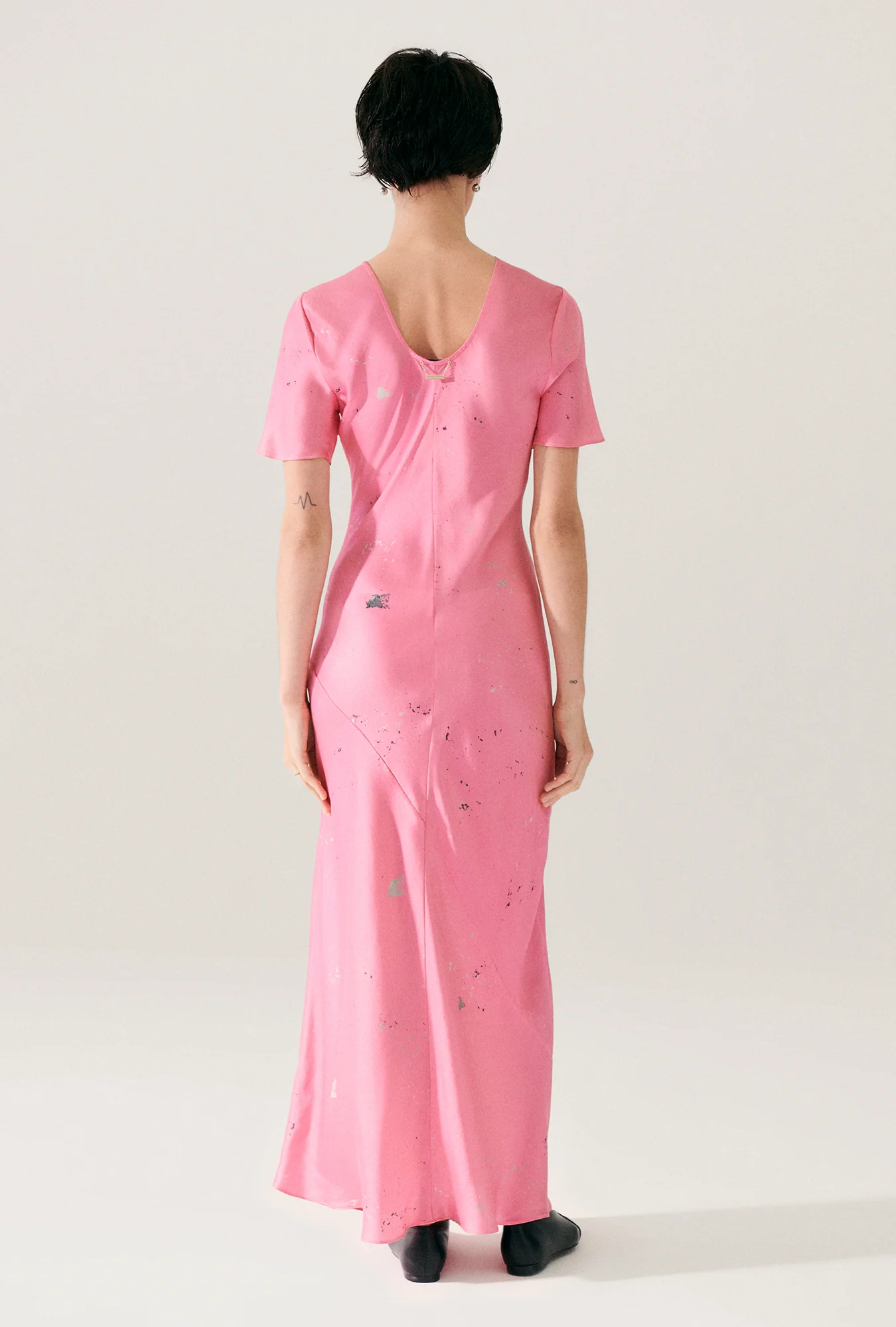 Short Sleeve Bias Dress Hog Wash - Image 3