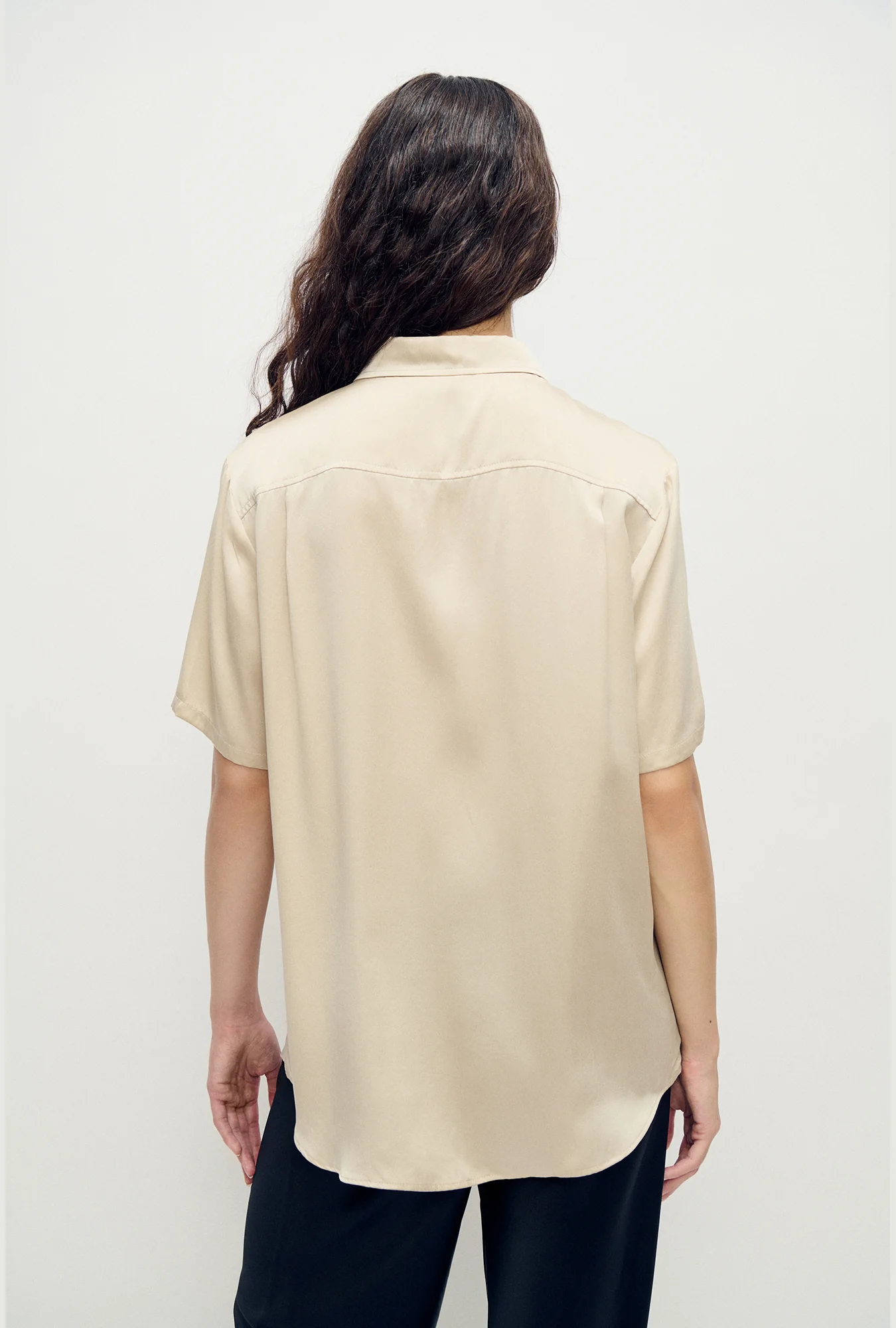 Short Sleeve Boyfriend Shirt Hazelnut - Image 3