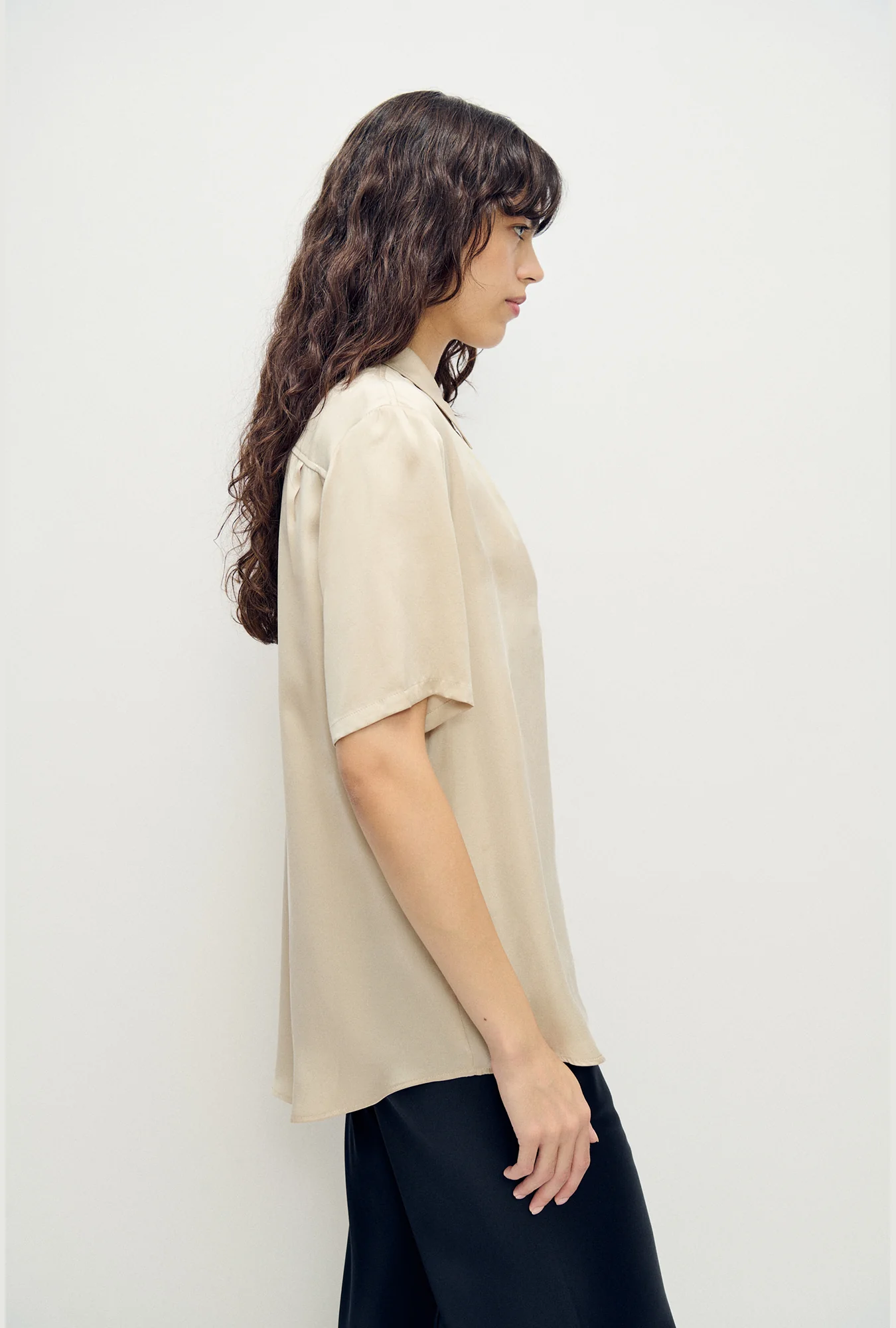 Short Sleeve Boyfriend Shirt Hazelnut - Image 4