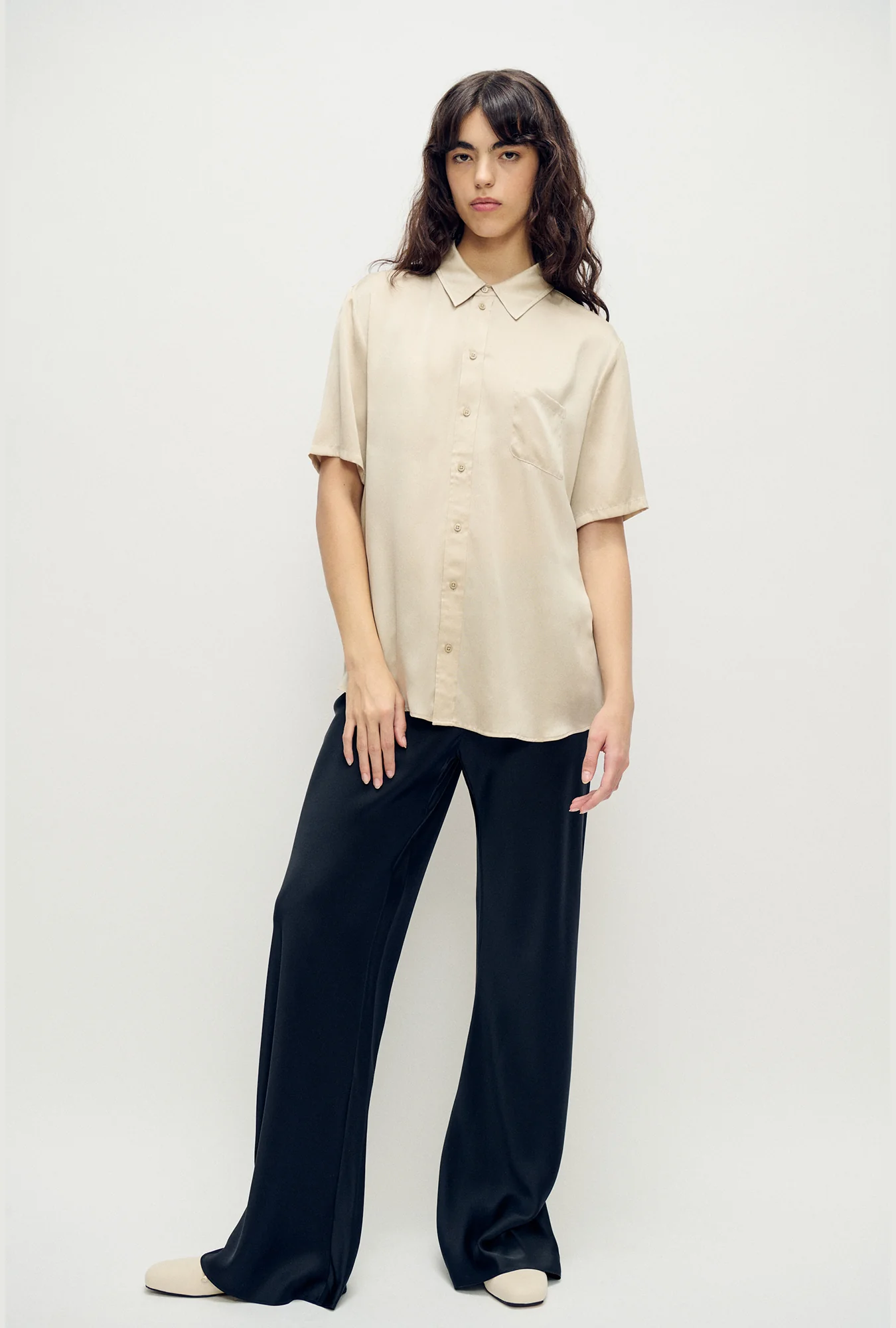 Short Sleeve Boyfriend Shirt Hazelnut - Image 5