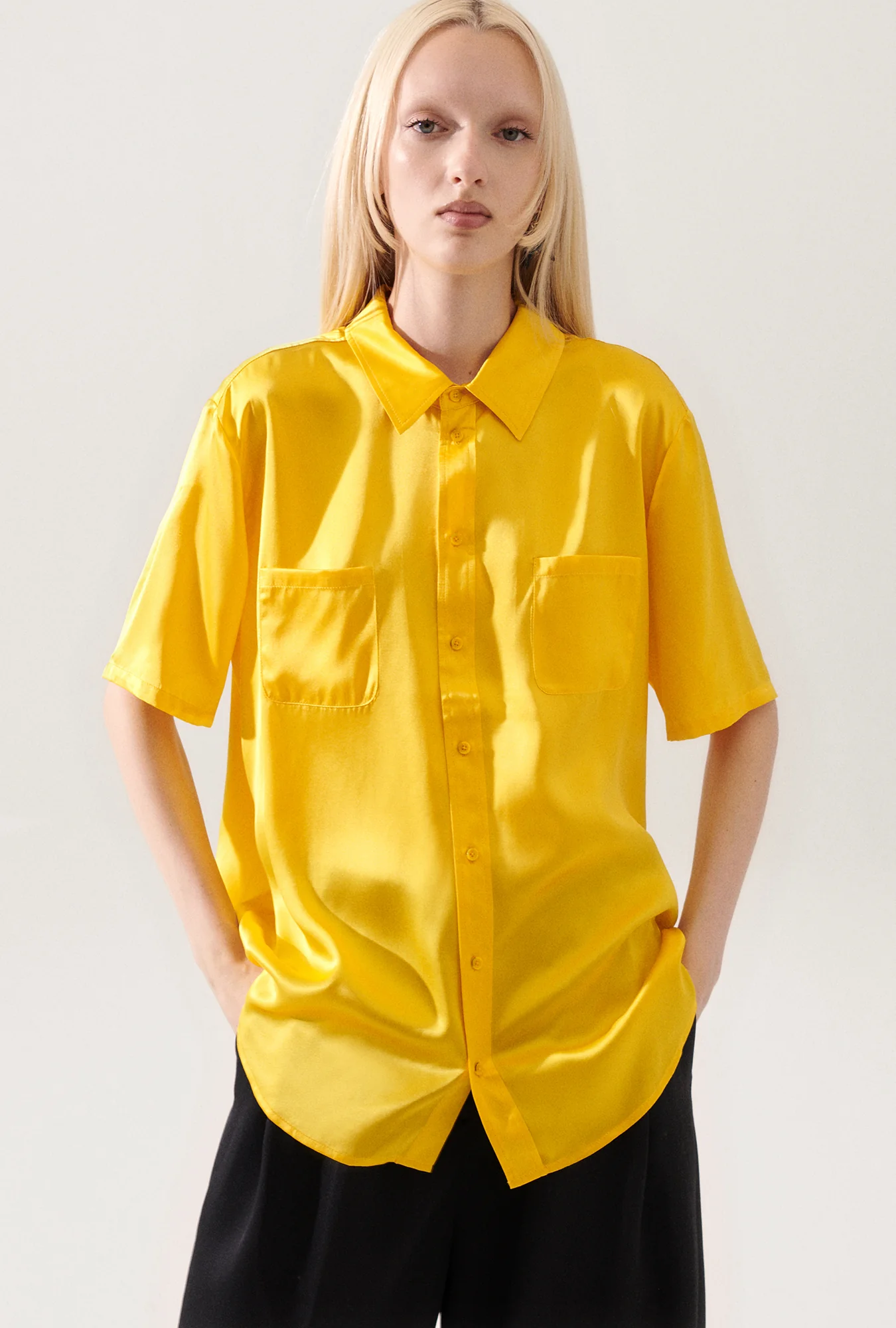 Short Sleeve Boyfriend Shirt Marigold - Image 4
