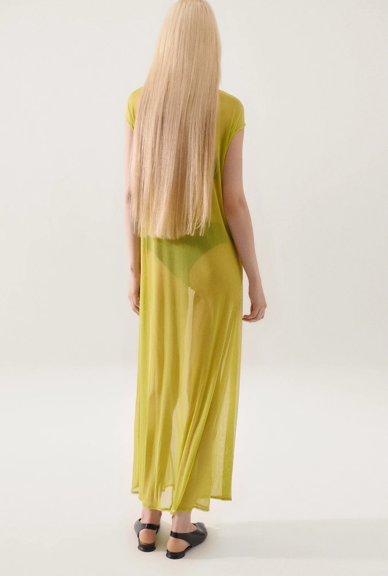 Silk Mesh Dress Absinthe - Image 3