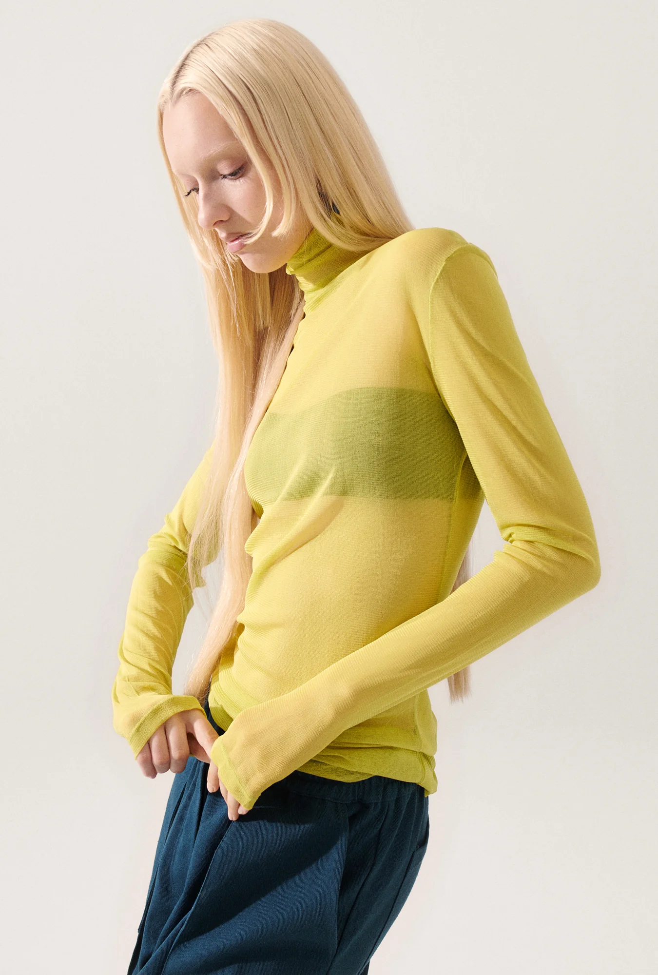 Silk Mesh Turtleneck Absinthe - Image 3