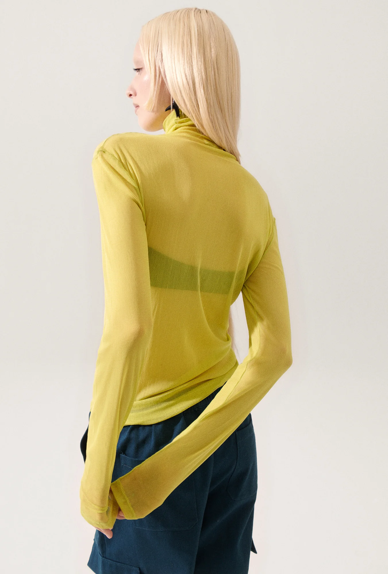 Silk Mesh Turtleneck Absinthe - Image 4