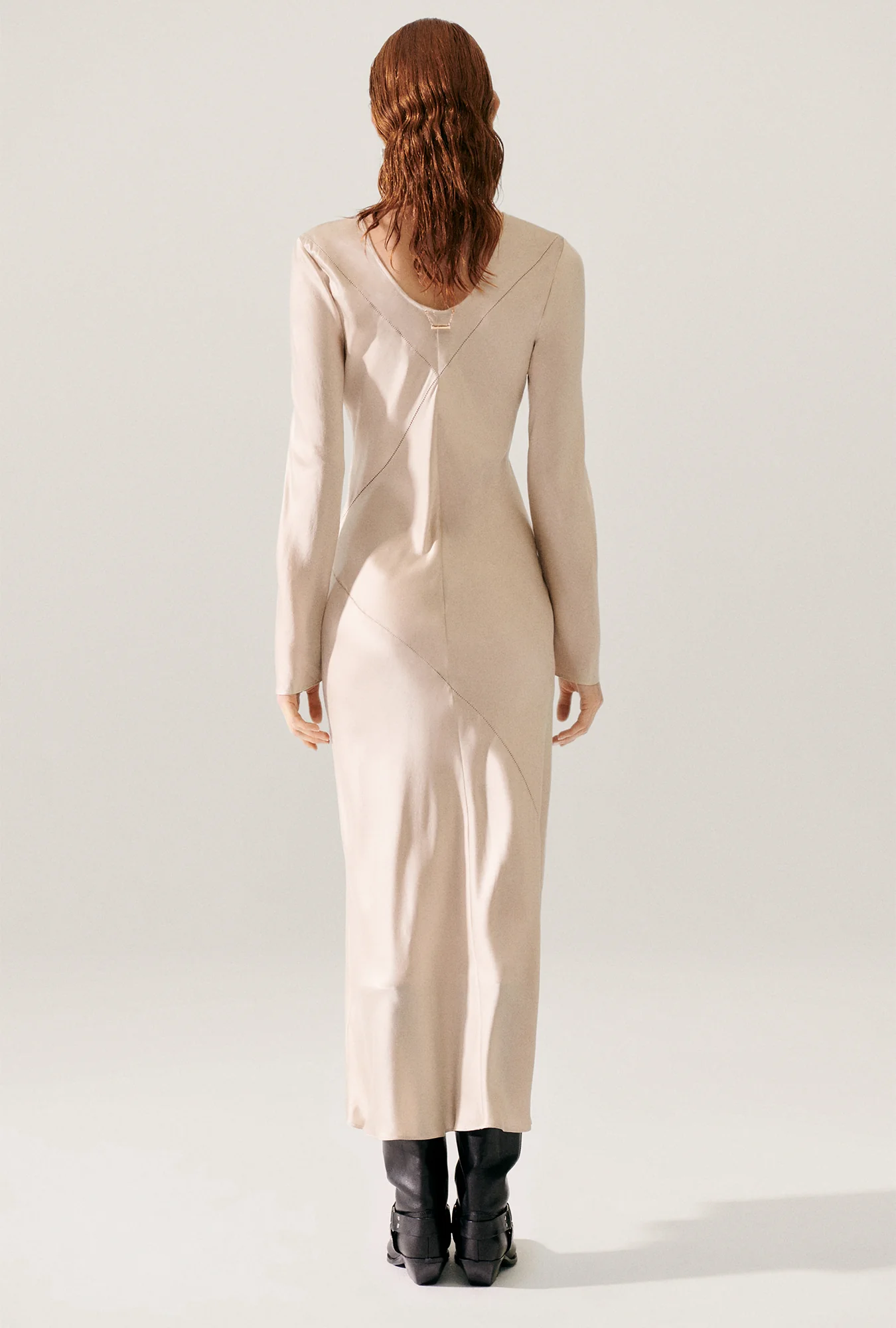 SPLICE FULL SLEEVE BIAS DRESS HAZELNUT - Image 3