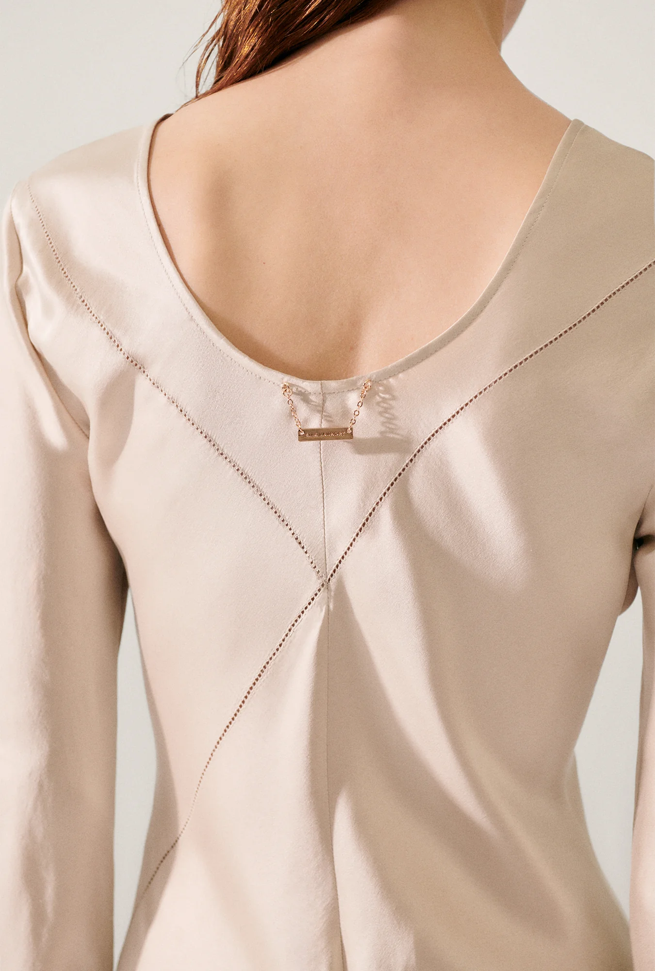 SPLICE FULL SLEEVE BIAS DRESS HAZELNUT - Image 6