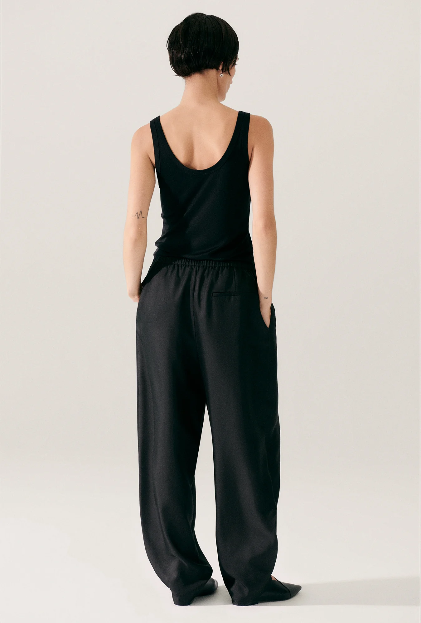 Twill Harem Pants Black - Image 3