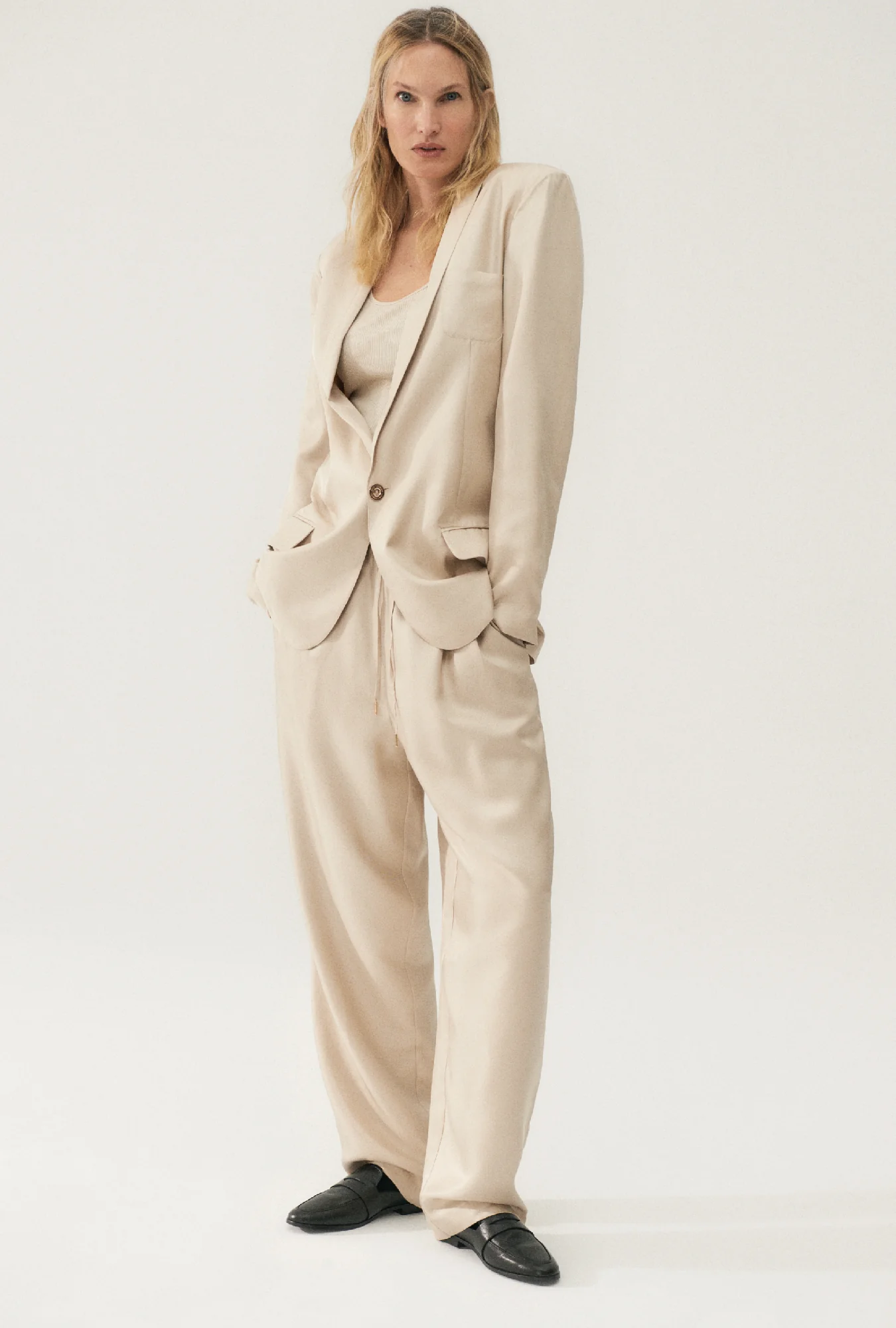 Twill Slouch Pants Hazelnut - Image 3