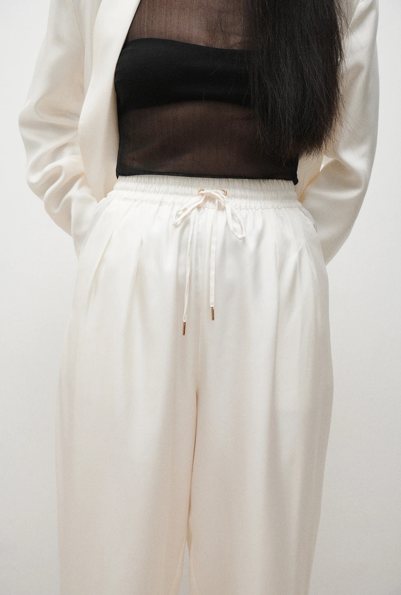 Twill Slouch Pants White - Image 3