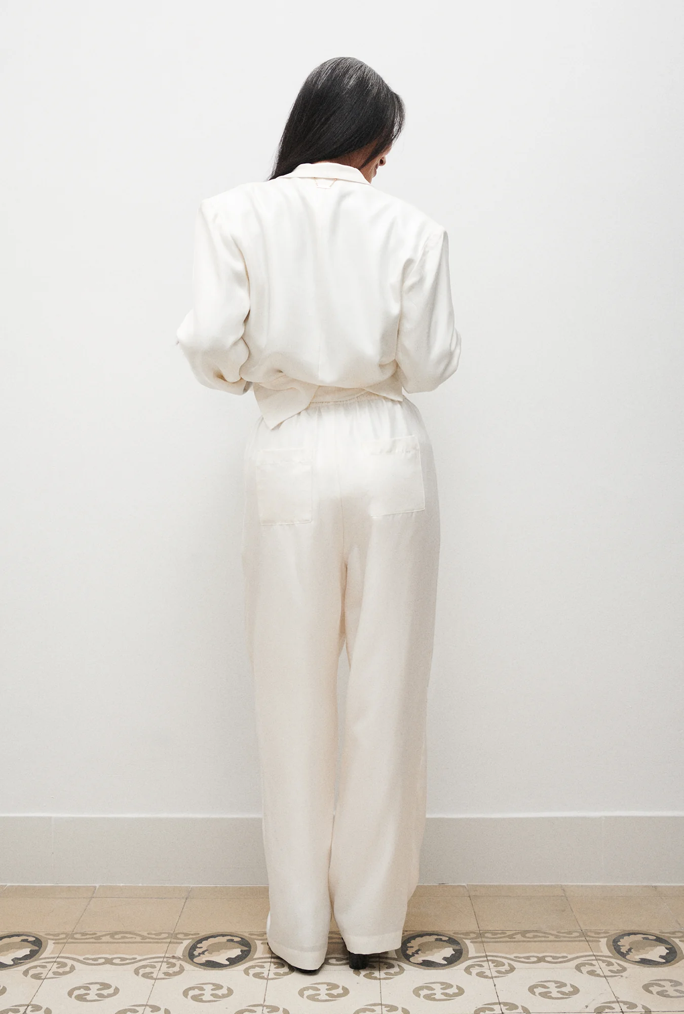 Twill Slouch Pants White - Image 4